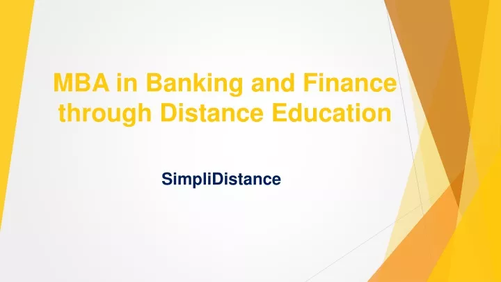 mba in banking and finance through distance education
