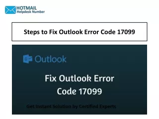 steps to fix outlook error code 17099