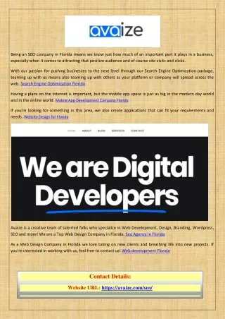 being an seo company in florida means we know