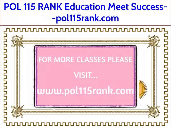 pol 115 rank education meet success pol115rank com