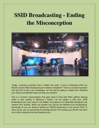 ssid broadcasting ending the misconception