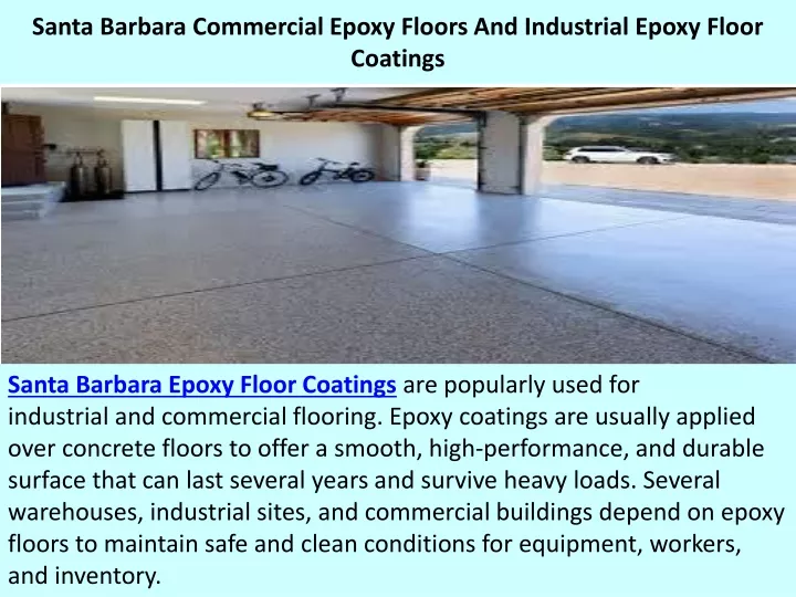 santa barbara commercial epoxy floors and industrial epoxy floor coatings