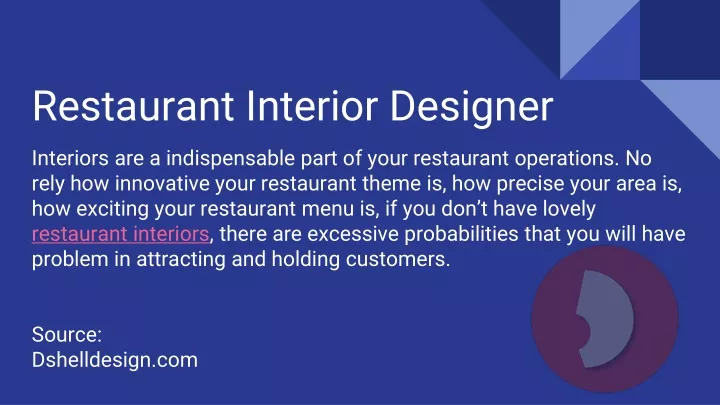 restaurant interior designer