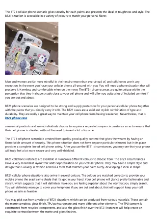 the bt21 cellular phone scenario gives security