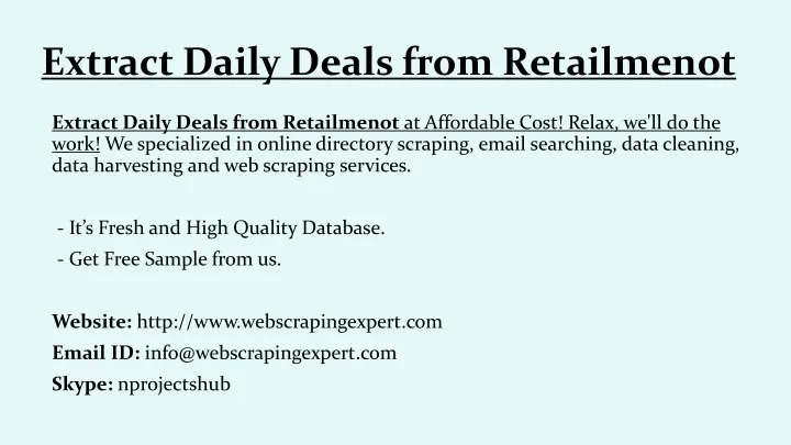 extract daily deals from retailmenot