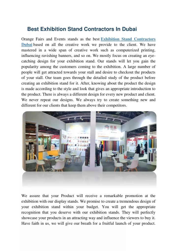 best exhibition stand contractors in dubai