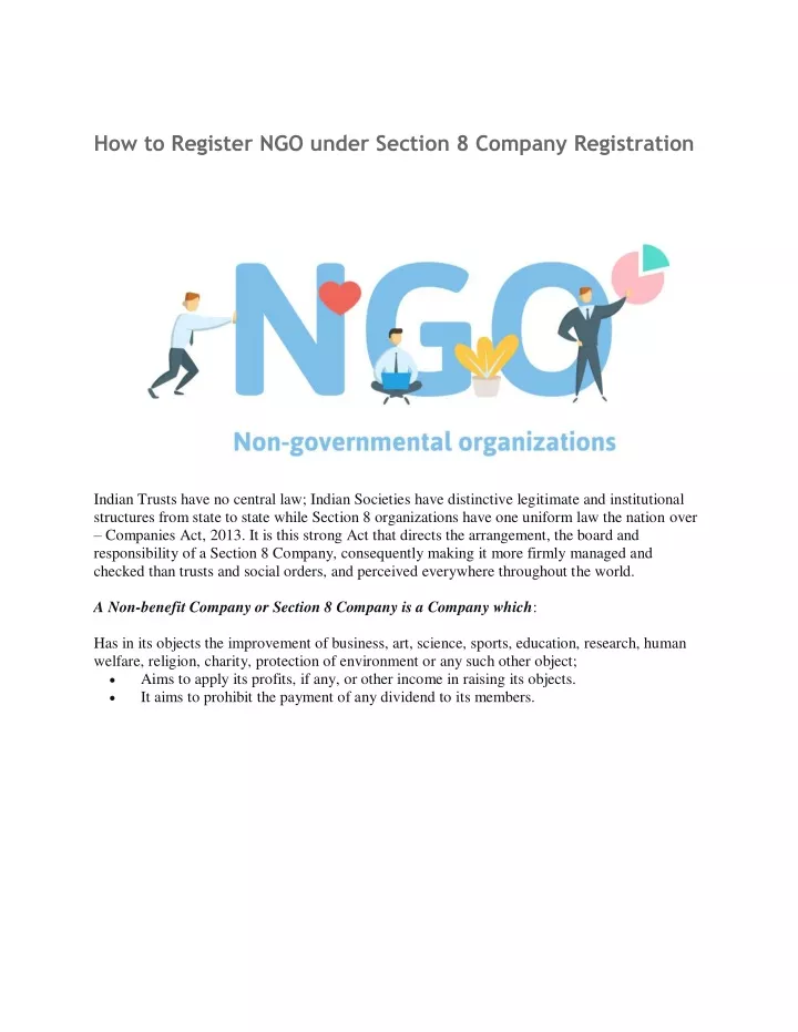 how to register ngo under section 8 company