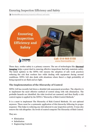 ensuring inspection efficiency and safety