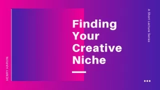 Creative-writing-course Discover your Niche