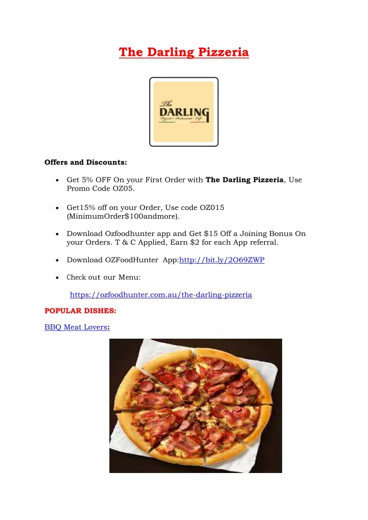 the darling pizzeria