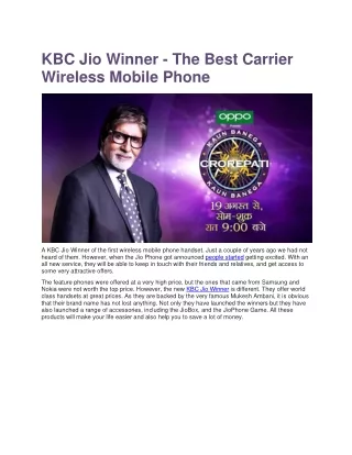 KBC Jio Winner