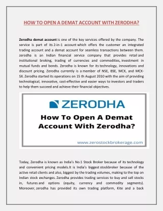 how to open a demat account with zerodha