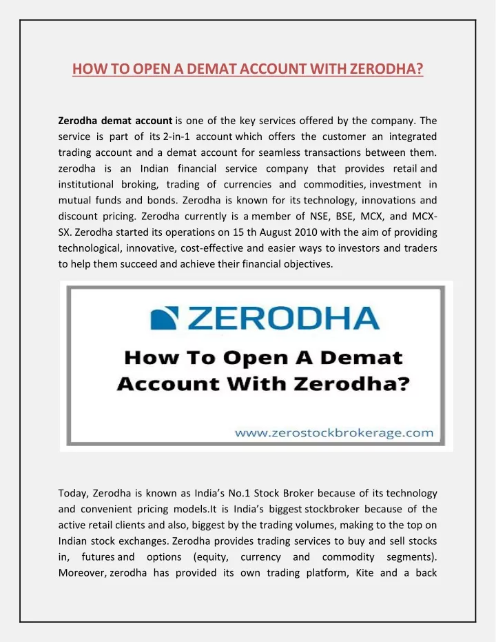 how to open a demat account with zerodha