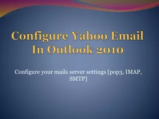 configure yahoo email in outlook 2010