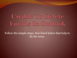 unable to delete emails in outlook