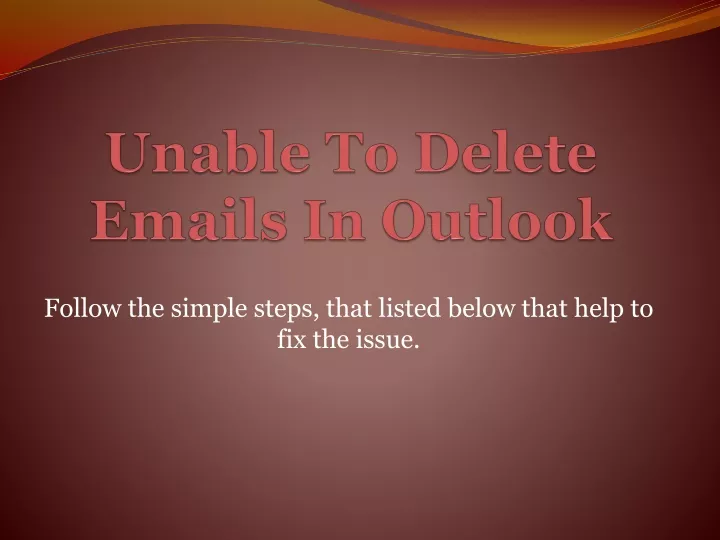 unable to delete emails in outlook