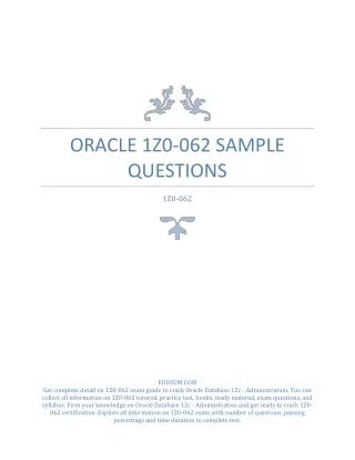 oracle 1z0 062 sample questions