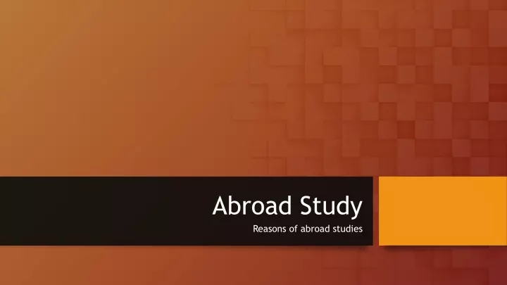 abroad study