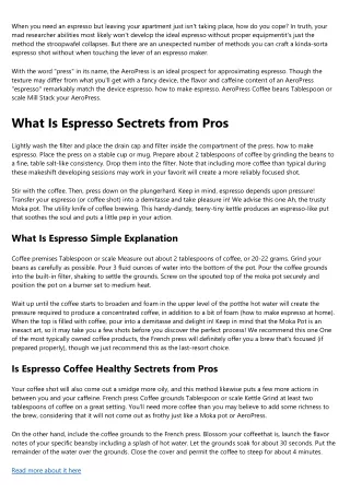 How Is Espresso Different - The Facts
