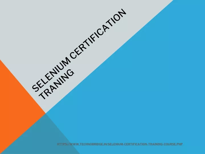 selenium certification traning