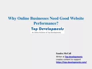 Why Online Businesses Need Good Website Performance?