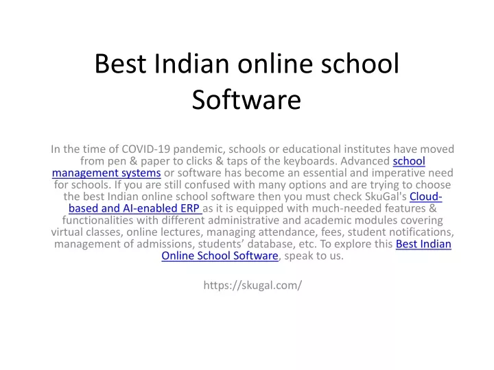 PPT - Best Indian Online School Software PowerPoint Presentation, Free ...