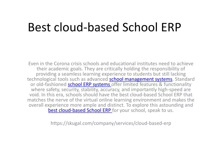 best cloud based school erp