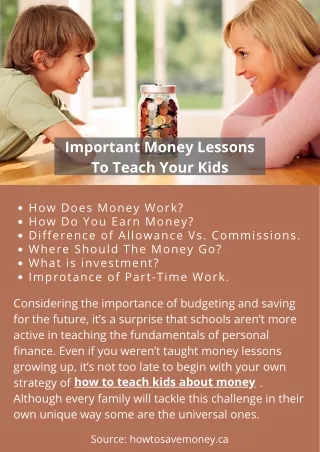 important money lessons to teach your kids