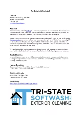 Tri-State SoftWash, LLC