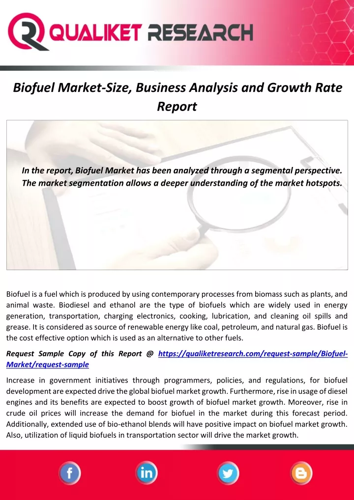 biofuel market size business analysis and growth