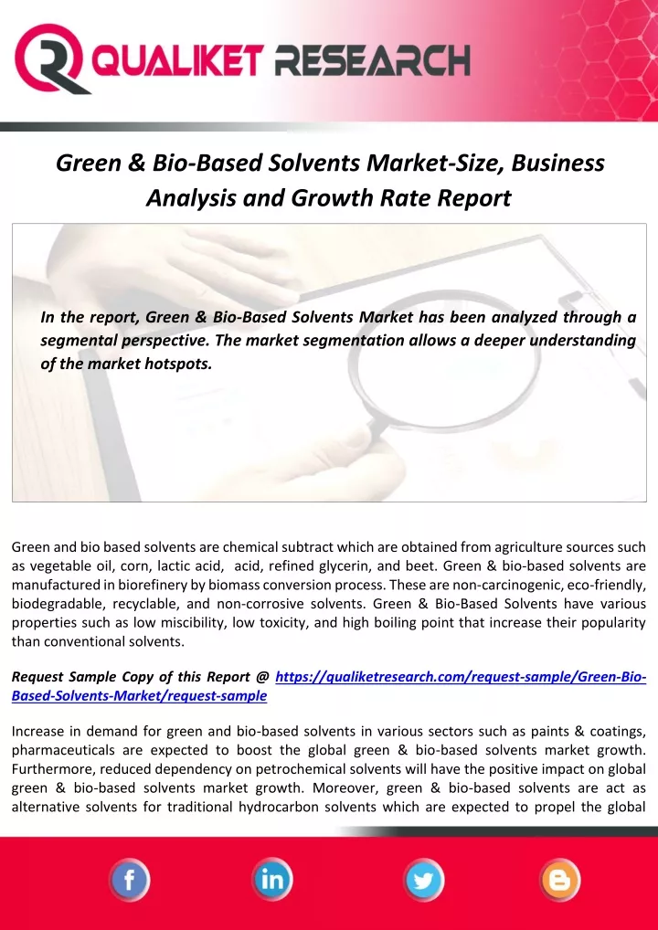 green bio based solvents market size business