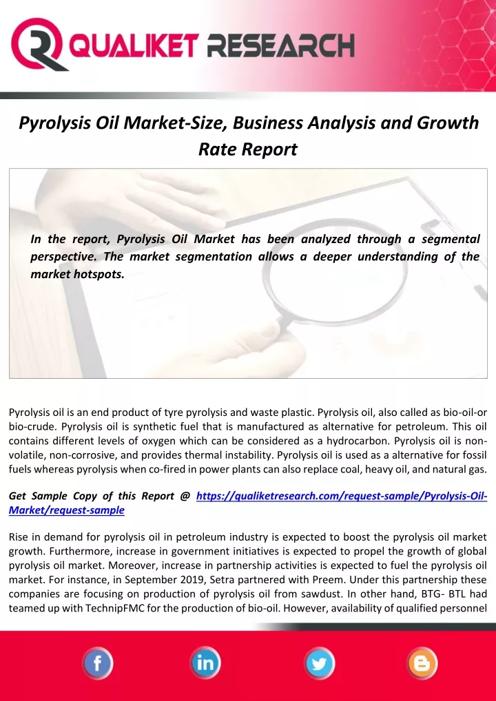 pyrolysis oil market size business analysis