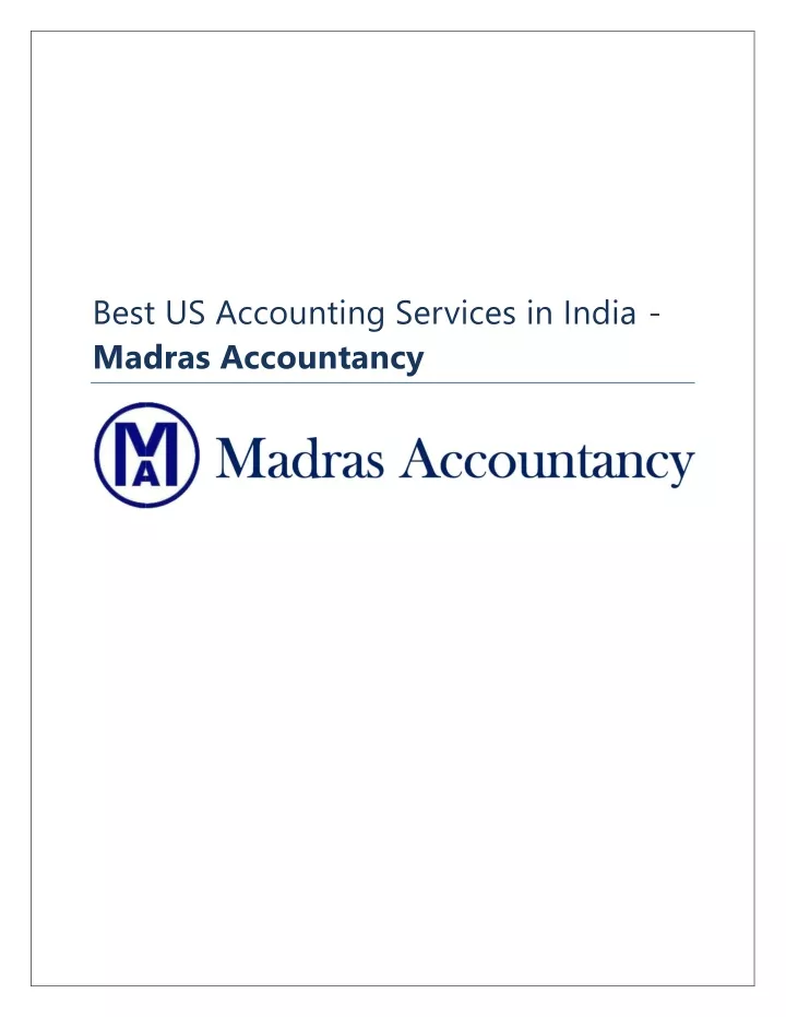 best us accounting services in india madras