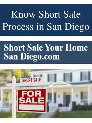 Know Short Sale Process in San Diego