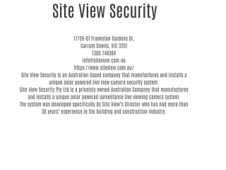 Site View Security