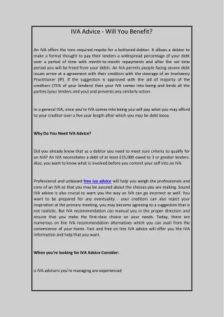 iva advice will you benefit