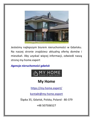 agencja nieruchomości Gdansk | My-home.expert