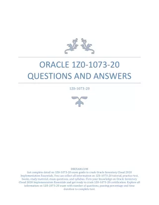 oracle 1z0 1073 20 questions and answers