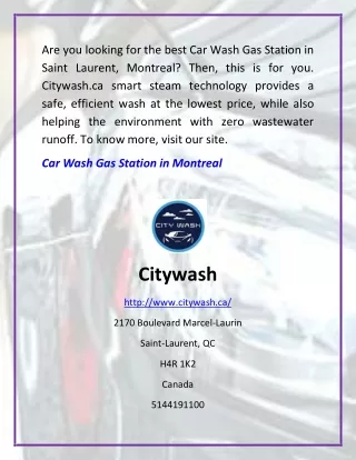 Best Car Wash Gas Station In Montreal | City Wash