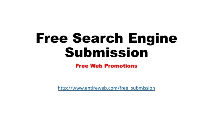 free search engine submission
