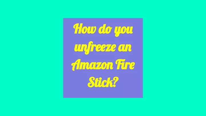 how do you how do you unfreeze an unfreeze