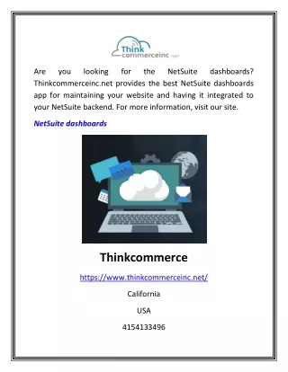 NetSuite dashboards| Thinkcommerceinc.net