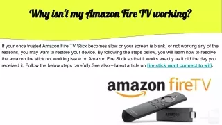 Why isn't my Amazon Fire TV working