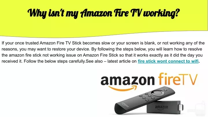 why isn t my amazon fire tv working