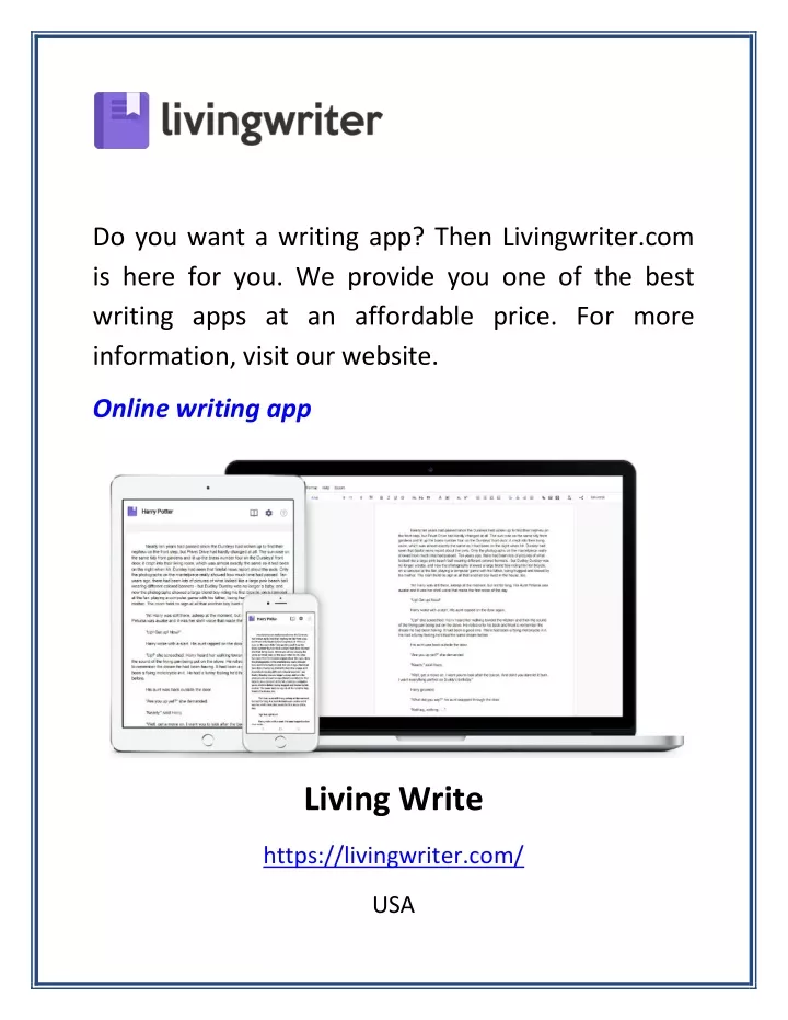 do you want a writing app then livingwriter