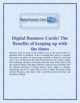 Digital Visiting Card Free