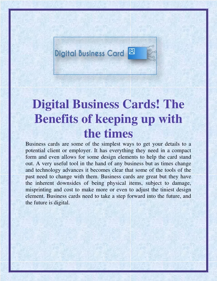 digital business cards the benefits of keeping