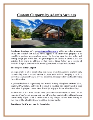 custom carports by adam s awnings